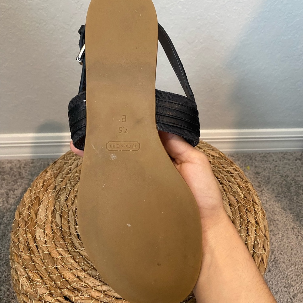 Coach Black Leather Sandals - Picture 9 of 16